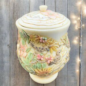 Harmony Kingdom Jardinia Seasons Sparrow Lidded Jar Small Canister Container VTG